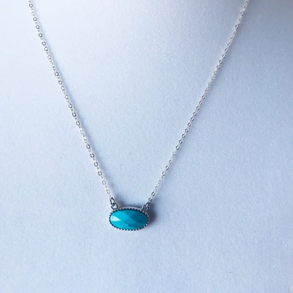 Oval Turquoise Charm Necklace
